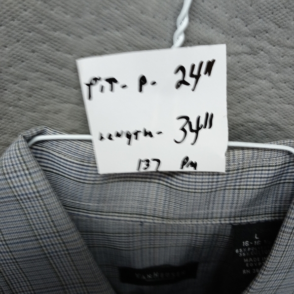 Van Heuson men's long sleeve button front cotton/p - Picture 7 of 7